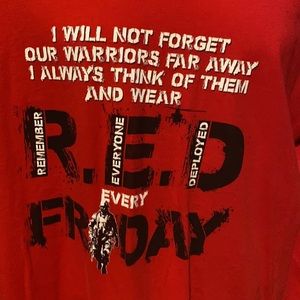 Woman’s Red for Veterans t shirt